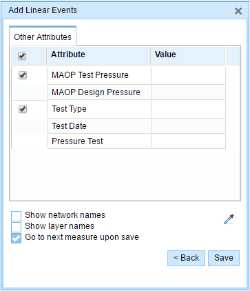 Add Linear Events with user-configured attributes Add Linear Events with user-configured attributes